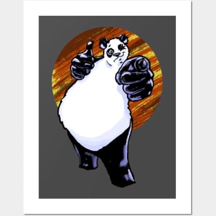 Buddy Panda with Gold Background Posters and Art